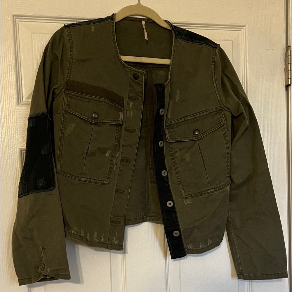 Free People Cropped Military Jacket